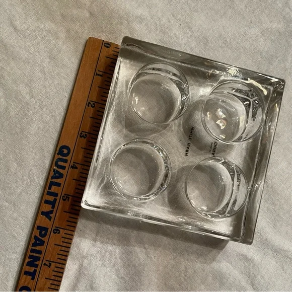 White Barn clear glass quad tea light holder - Picture 4 of 4